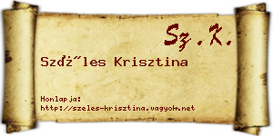 Széles Krisztina névjegykártya